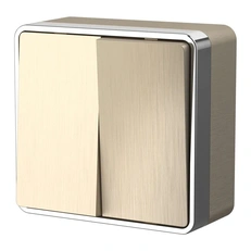 Изображение Выключатель двухклавишный Gallant (шампань рифленый) W5020010