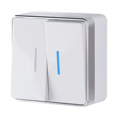 Изображение Выключатель двухклавишный с подсветкой Gallant (белый) W5020101