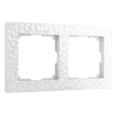 Изображение Рамка на 2 поста Hammer (белый) W0022401